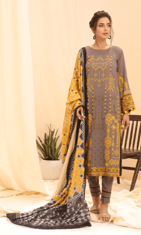 WINTER PRINTED LILEN STICHED SUIT LATEST COLLECTION 8