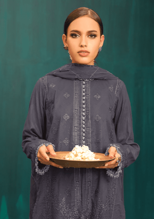 Alternative view of Party Wear Jaquard Embroidered Stiched suit Latest Collection 9