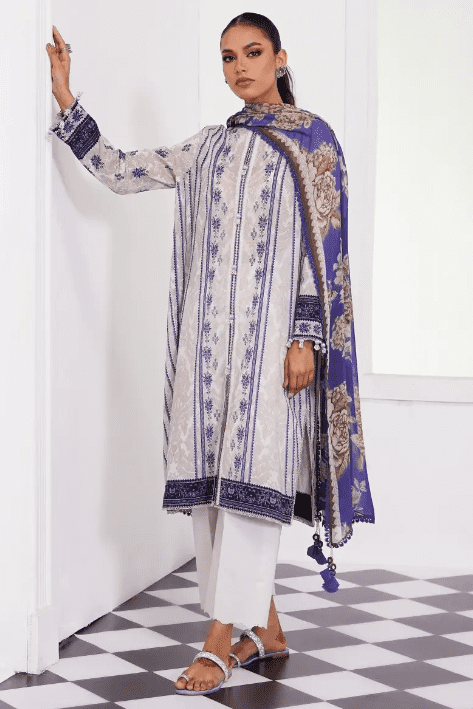 Alternative view of Sana Safinaz H231-009B-BI Lawn Collection 2023