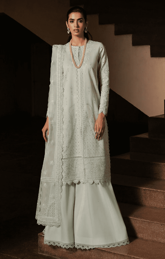 Lawn Chikankari Celadon-’24 Latest Collection 2024