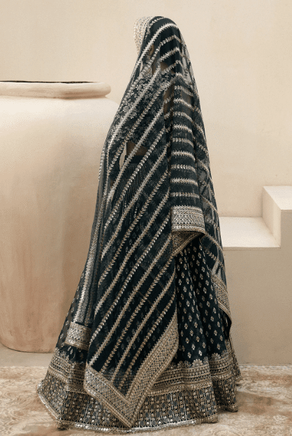 Alternative view of Teal Green Bridal Lehenga Latest Weeding Collection 2024