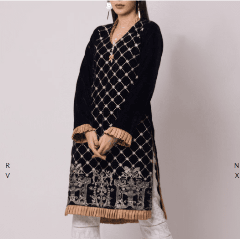 PARTY WEAR WINTER VELVET 2 PCS SUIT