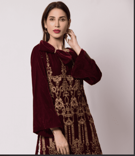 Alternative view of PARTY WEAR WINTER VELVET 2 PCS SUIT 3