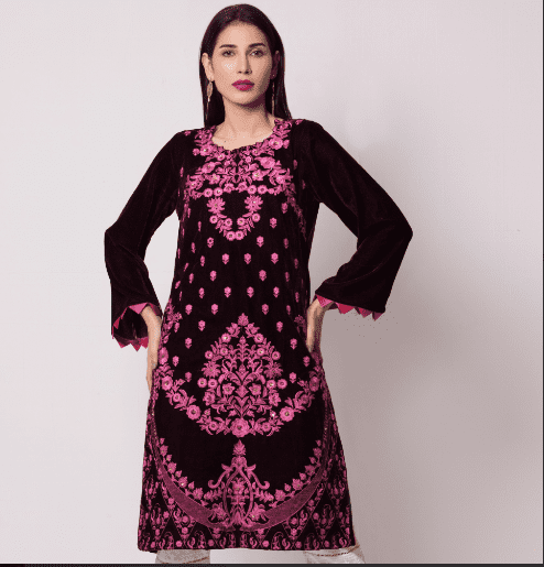 PARTY WEAR WINTER VELVET 2 PCS SUIT 2