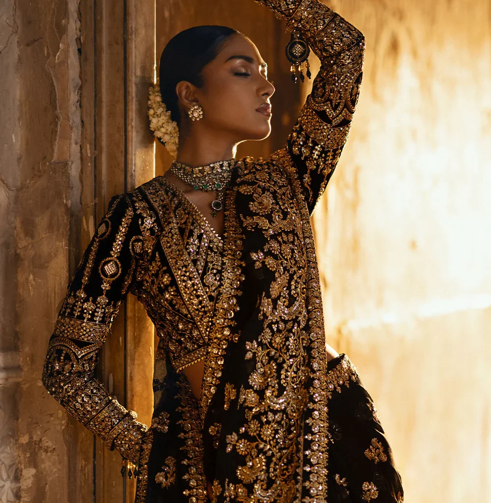 Alternative view of Velvet Saree Blouse for Bridal Wear – Luxurious Bridal Collection