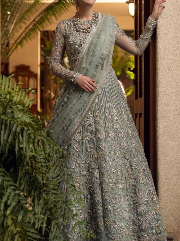 Bridal Wear Handmade Work Long Maxi Dress