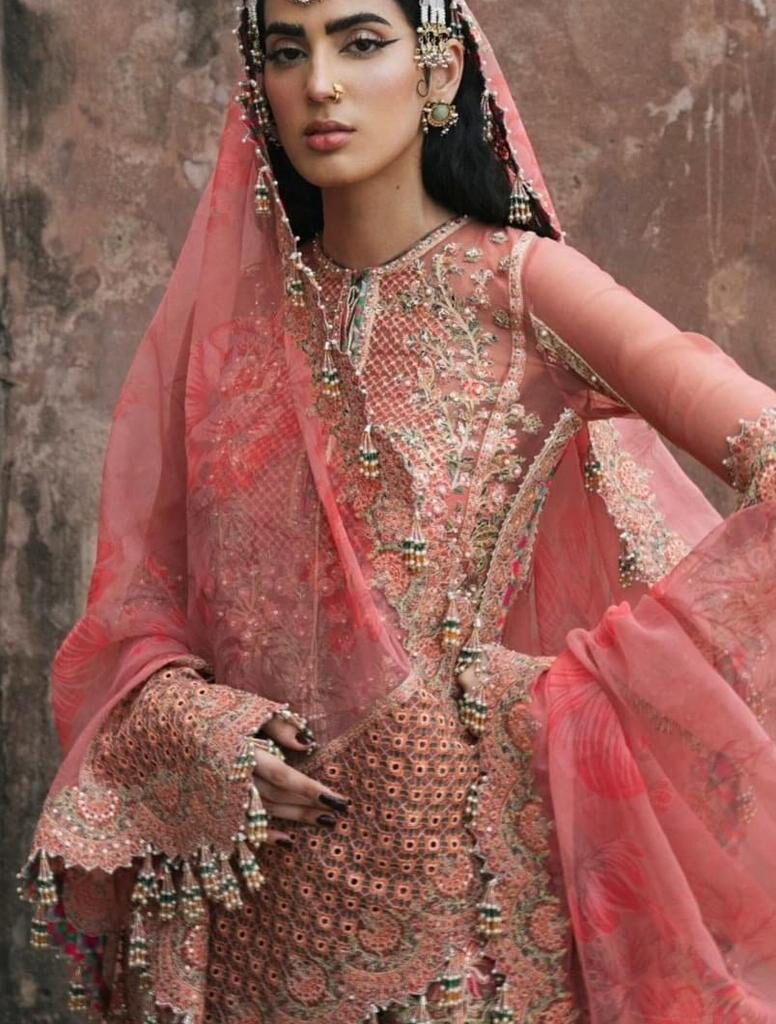 Alternative view of Party Wear Hand Made Work Stitched Embroidered Shalwar Kameez Dress