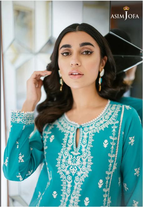 Alternative view of Asim Jofa AJPE-02 Lawn Embroidered Suit Latest Summer Collection 2023