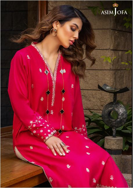 Alternative view of Asim Jofa AJPE-06 embroidered jaquard Suit Latest Collection 2023