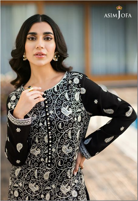Alternative view of Asim jofa AJPE-14 Stitched Embroidered Lawn Collection 2023