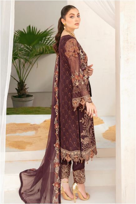 Alternative view of RAMSHA F-2211 STITCHED CHIFFON COLLECTION 2023