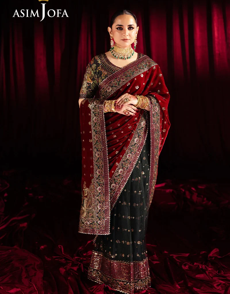 Buy Asim Jofa Velvet Saree Online in the USA – Elegance Redefined