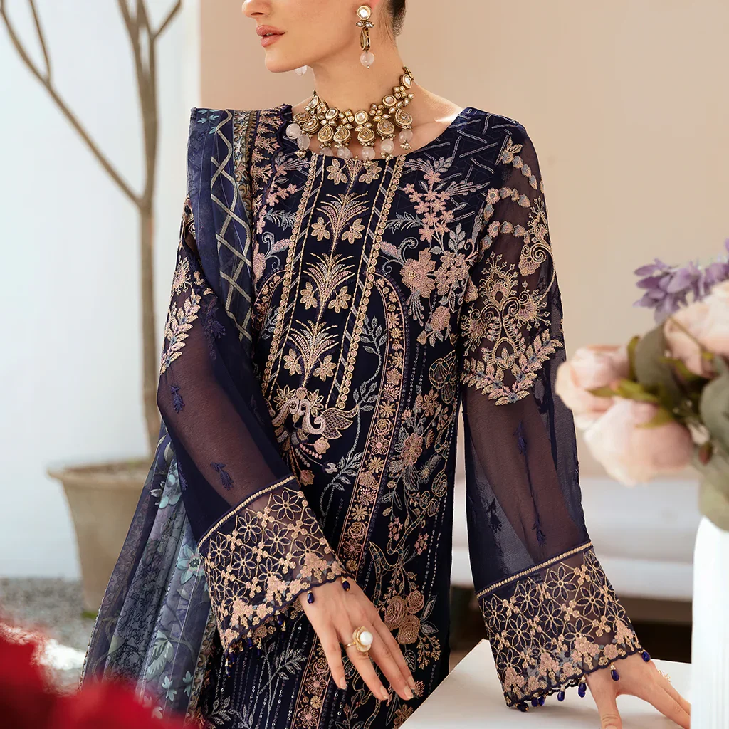 Alternative view of Blue Chiffon Shalwar Kameez – Elegant & Breezy Outfits for 2025