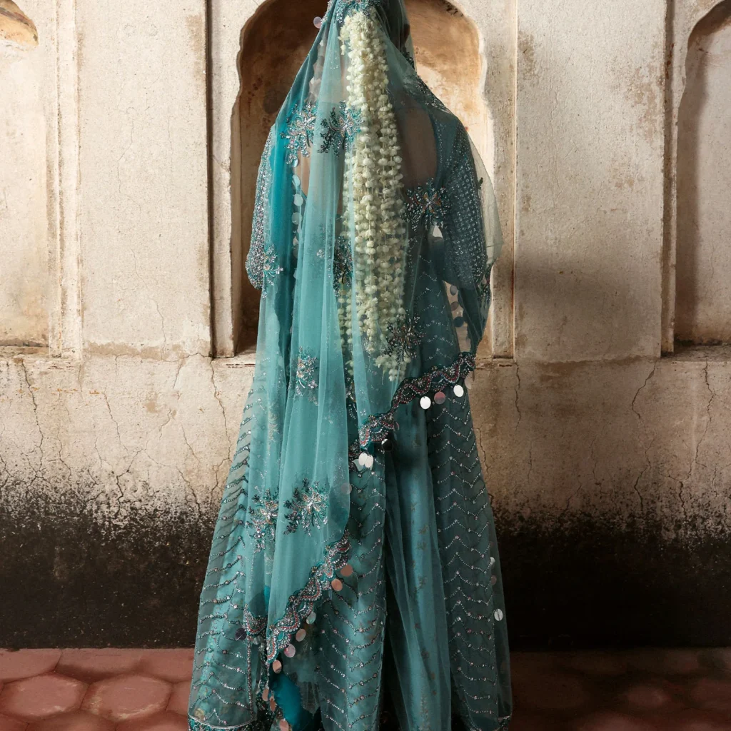 Alternative view of Hussain Rehar Nagma Embroidered Net Formal Dress – Salai Karai USA