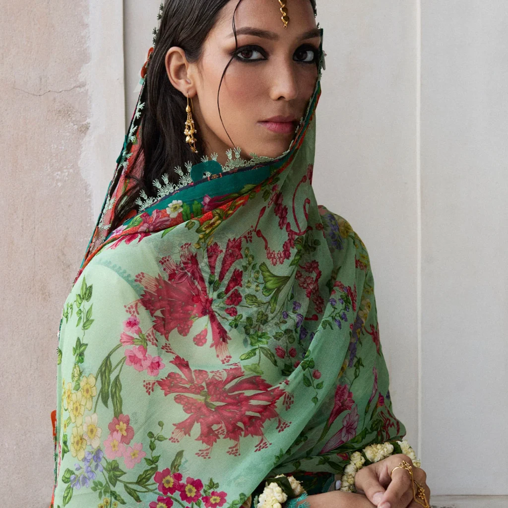 Alternative view of Hussain Rehar Sahil Lawn Suit | Stitched 3-Piece | Nirmal Summer Collection