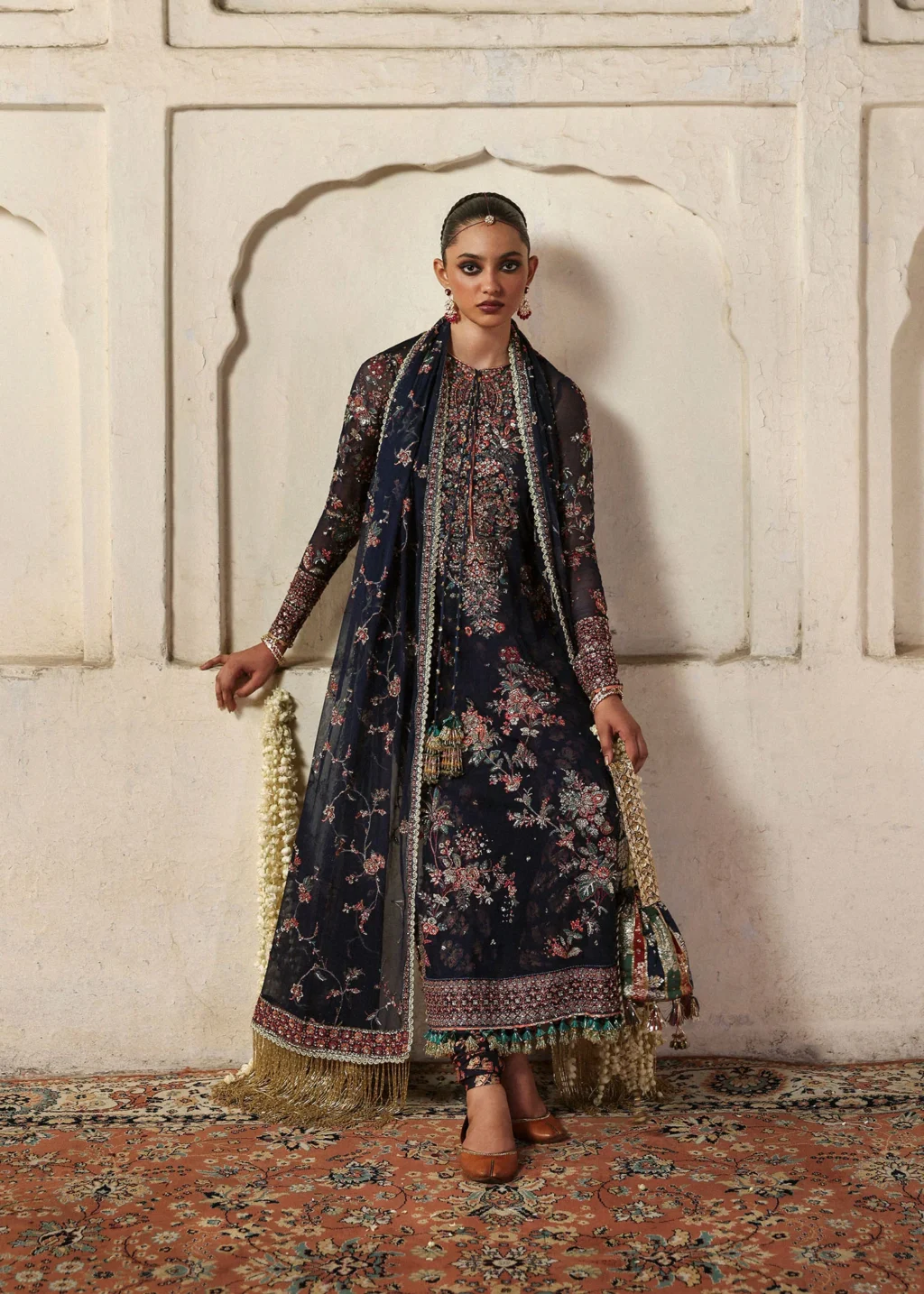 Hussain Rehar Rabab Chiffon Suit with Silk Chooridar | Salai Karai USA