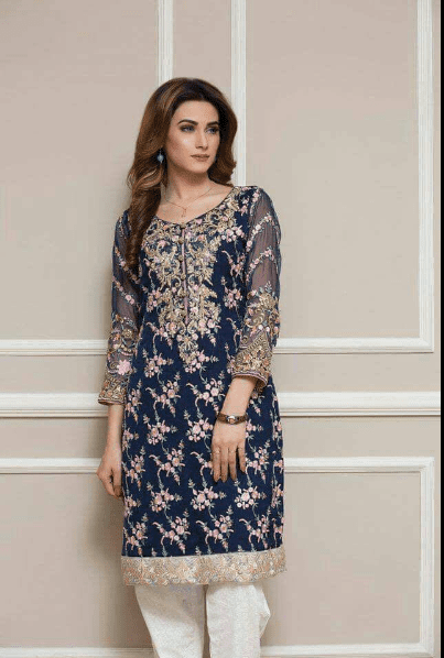 Alternative view of unstiched chiffon kurti