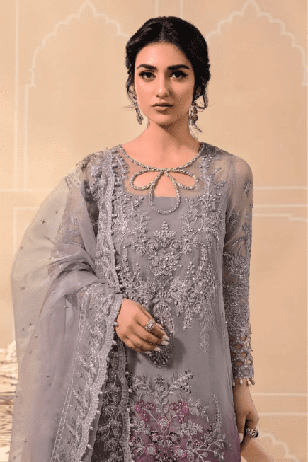 Alternative view of Maria B BD-2605 Stitched MBROIDERED Plum Latest Eid Collection 2023