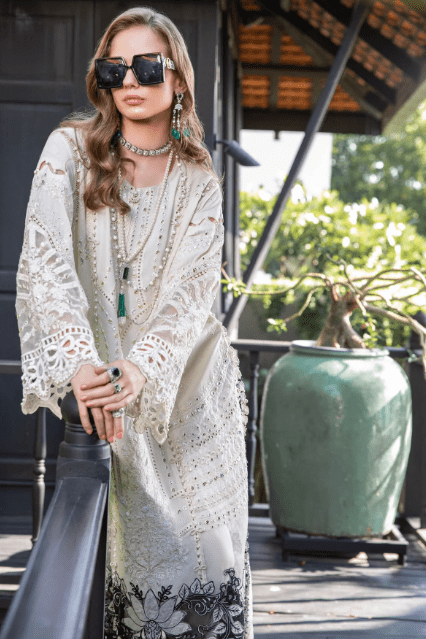 Alternative view of Maria B EL-23-02-Off White Embroidered Lawn Suit Latest Collection 2023