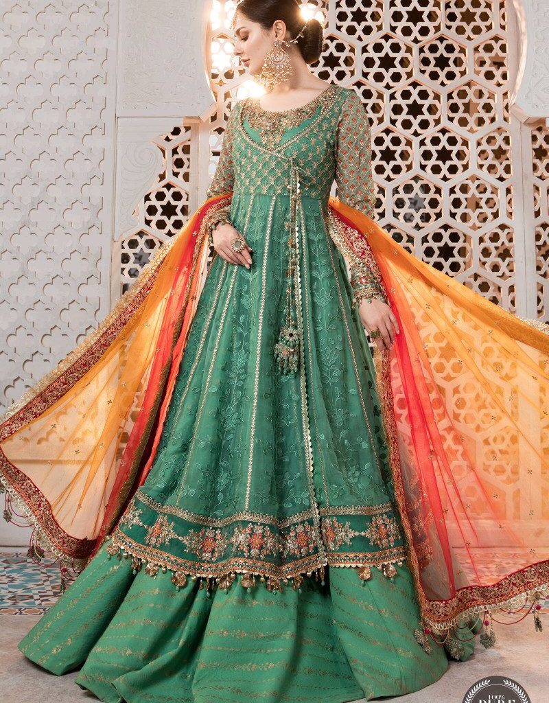 MARIA B MPC-21-108-Sea Green and Fuchsia Pink