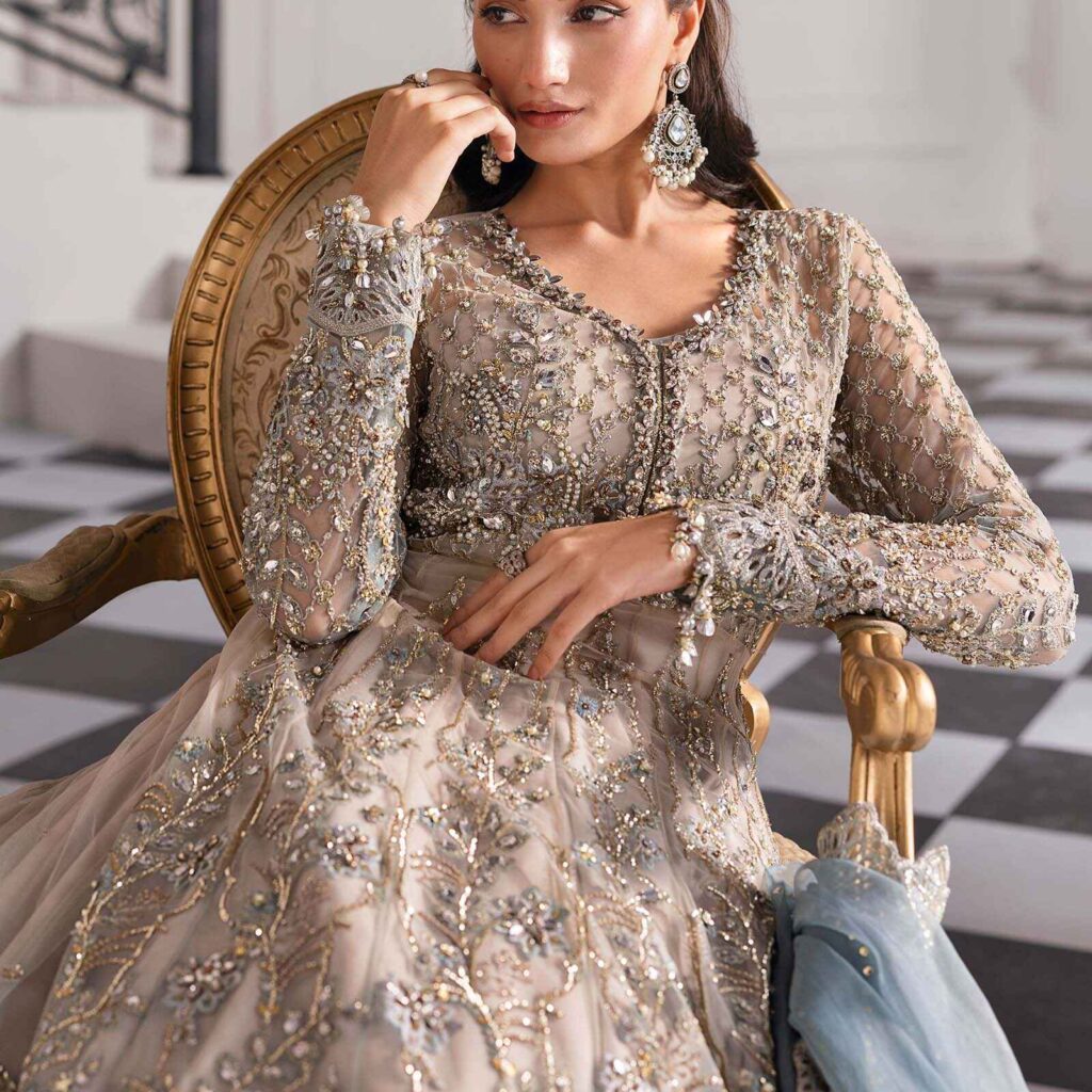 Alternative view of Buy Maria B BD 3002 Online in USA – Custom Stitched, Party Wear Maxi Dress