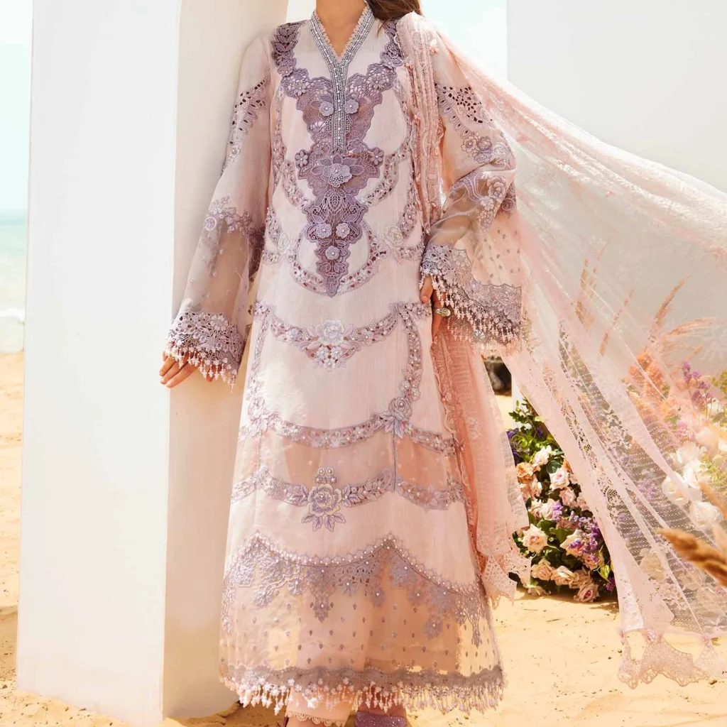 Maria B Eid Lawn 25-02 | Stitched Jacquard Lawn Suit – Salai Karai USA