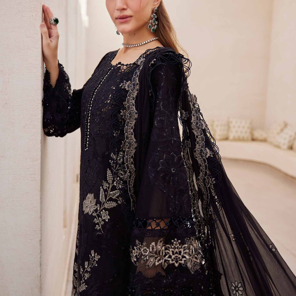 Alternative view of Maria B LAWN-25-03 Stitched Embroidered Paper Cotton Suit | SALAI KARAI
