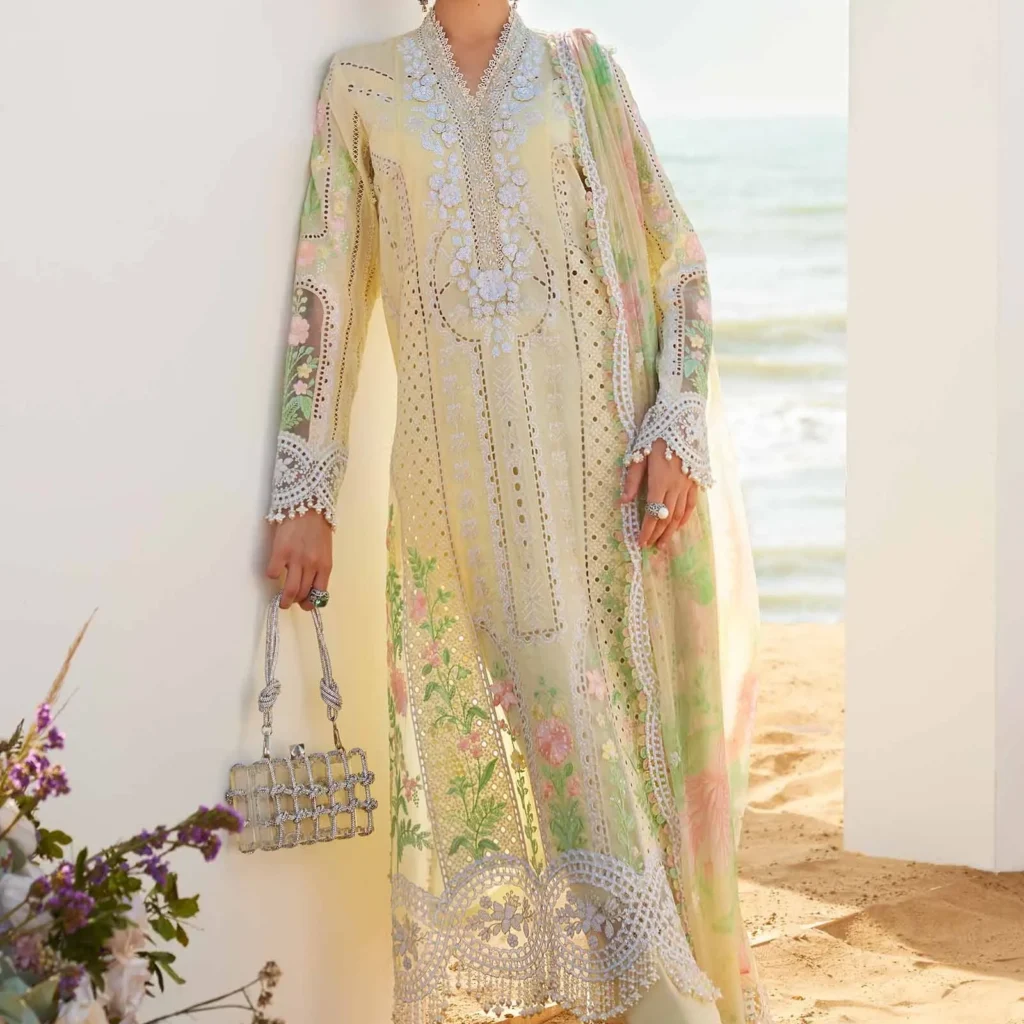 Maria B 25-04 Stitched Embroidered Eid Lawn Suit | Salai Karai USA