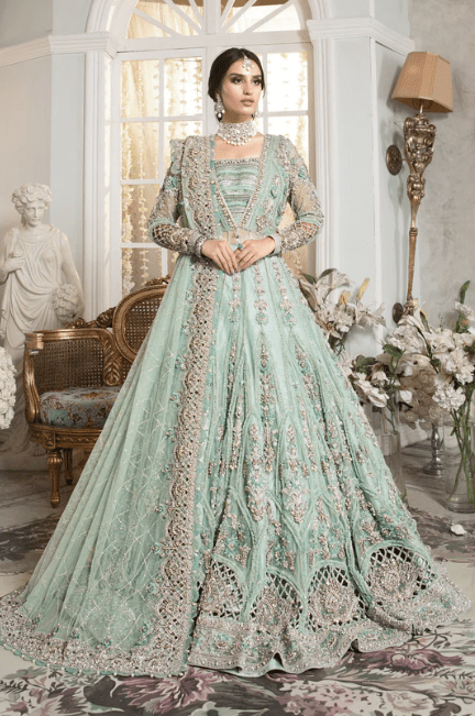 Maria B EX-142 Long Party Wear Maxi Hand Made work