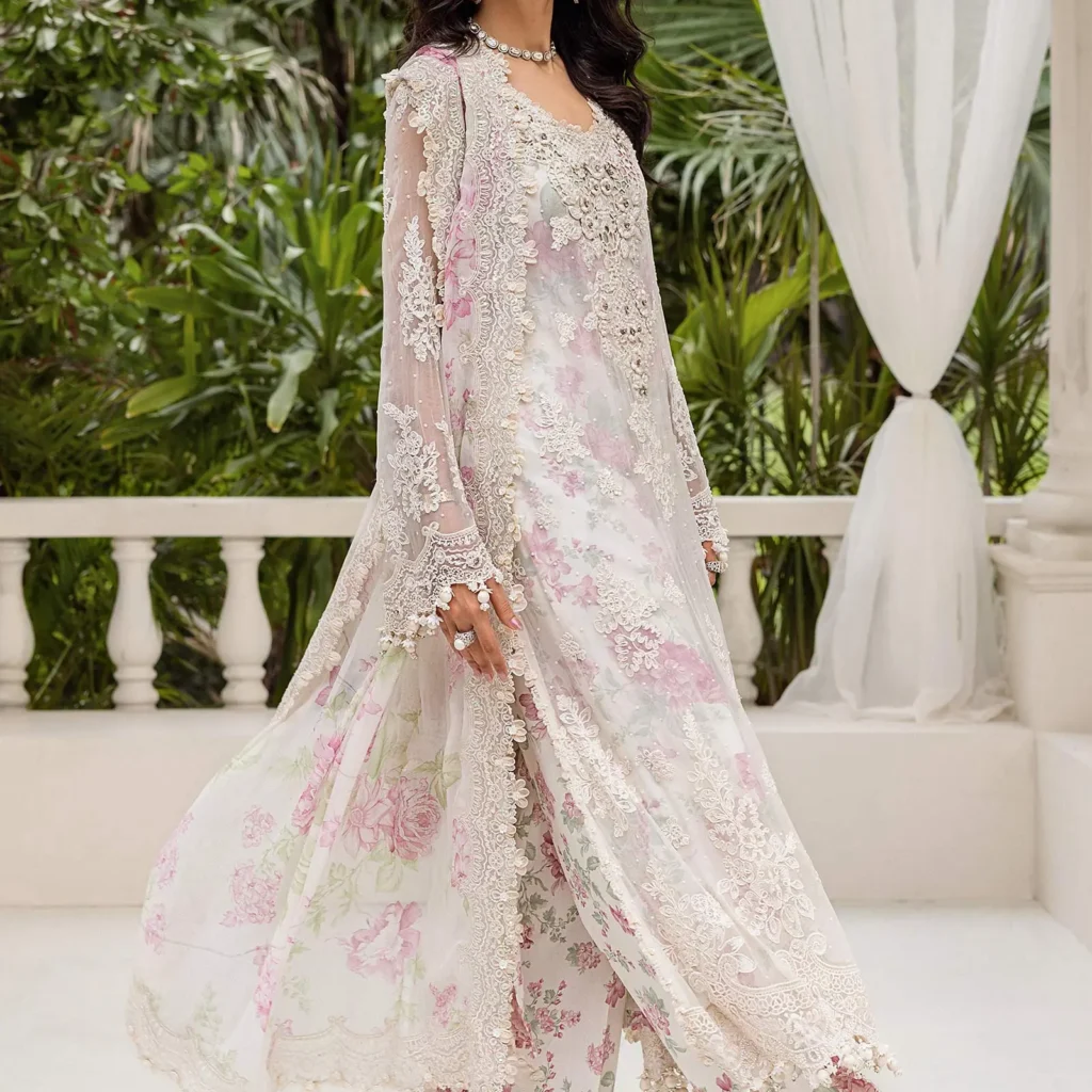 Alternative view of Maria B MPC-25-101 | 3 Piece Stitched Embroidered Chiffon Suit – Salai Karai USA
