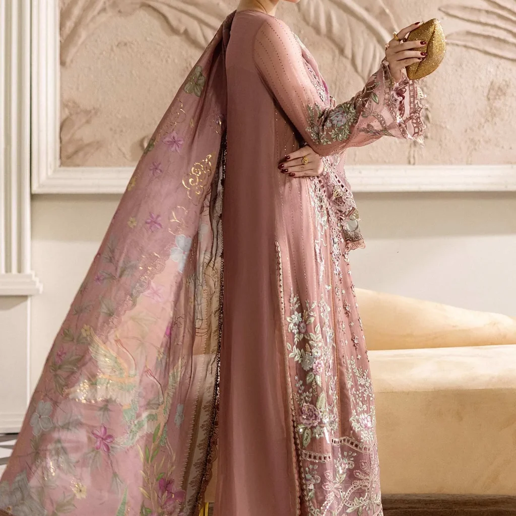 Alternative view of Maria B MPC-25-105 Black Embroidered Chiffon Dress |  Salai Karai USA