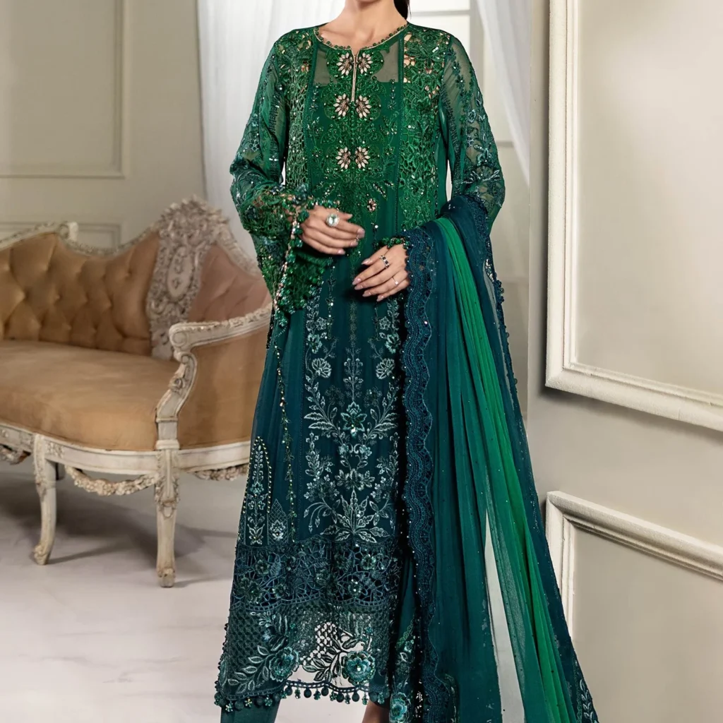 Maria B MPC-25-106 Chiffon Suit Luxury Designer Wear Salai Karai USA