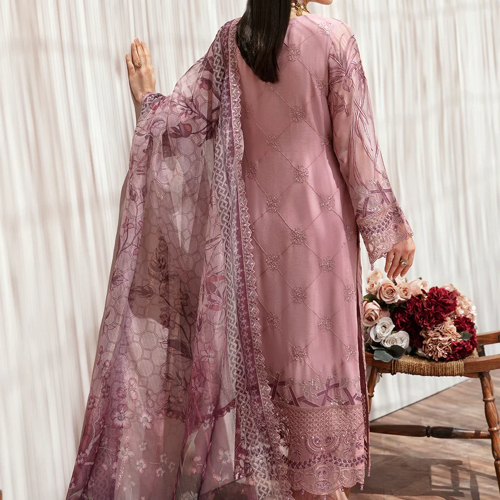 Alternative view of Buy Elegant Pink Chiffon Dress by Salai Karai – Perfect for USA Events