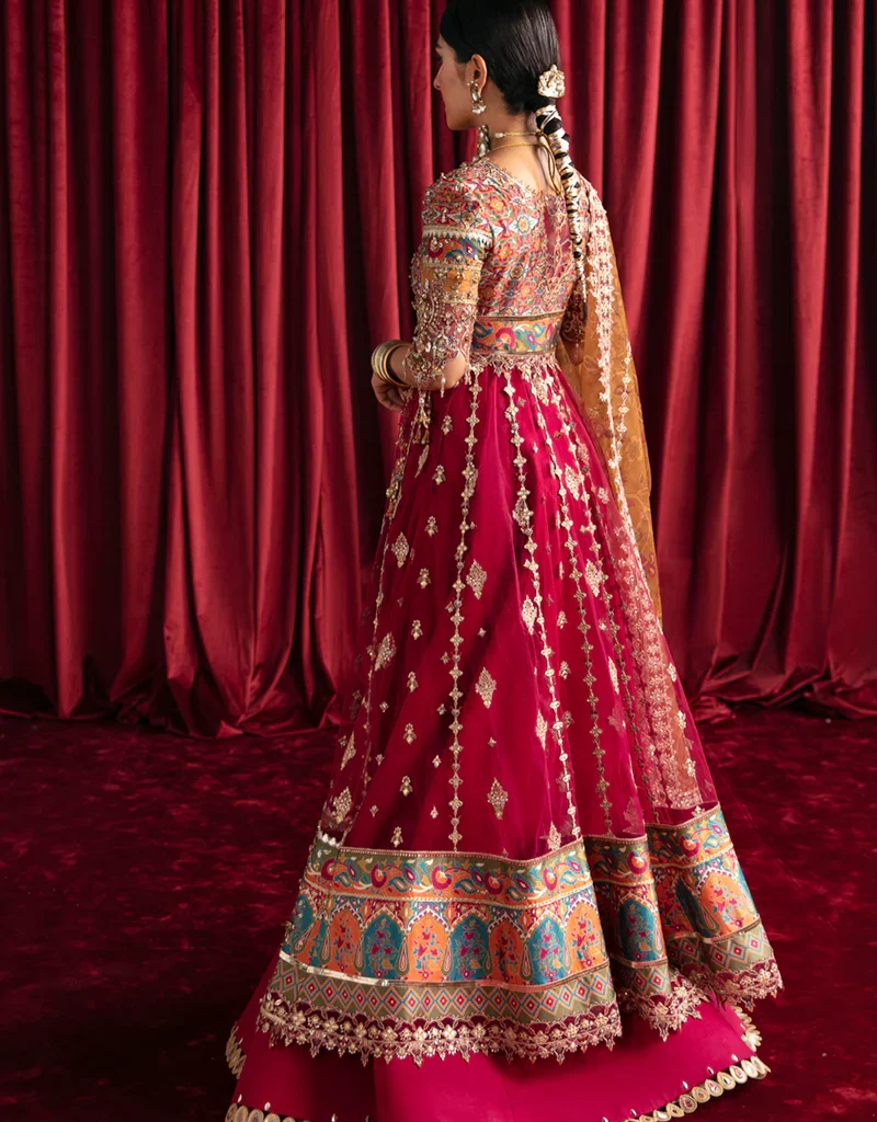 Alternative view of Qalamkar HR-04 Leela – Elegant Pink Maxi Dress for a Timeless Festive Look