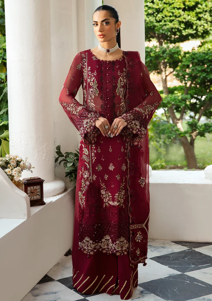Buy Red Chiffon Salwar Kameez Online in USA