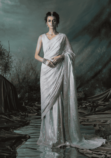 White Sequin Saree – Sparkle with Timeless Elegance