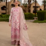 Faiza Saqlain Lamija embroidered lawn shirt with organza and net dupatta