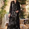 Front view of Maria B Chiffon Black MPC-26-101 embroidered suit