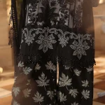 Raw silk trouser of Maria B Chiffon Black MPC-26-101 suit