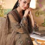 Embroidered chiffon sleeves of Maria B MPC-26-102