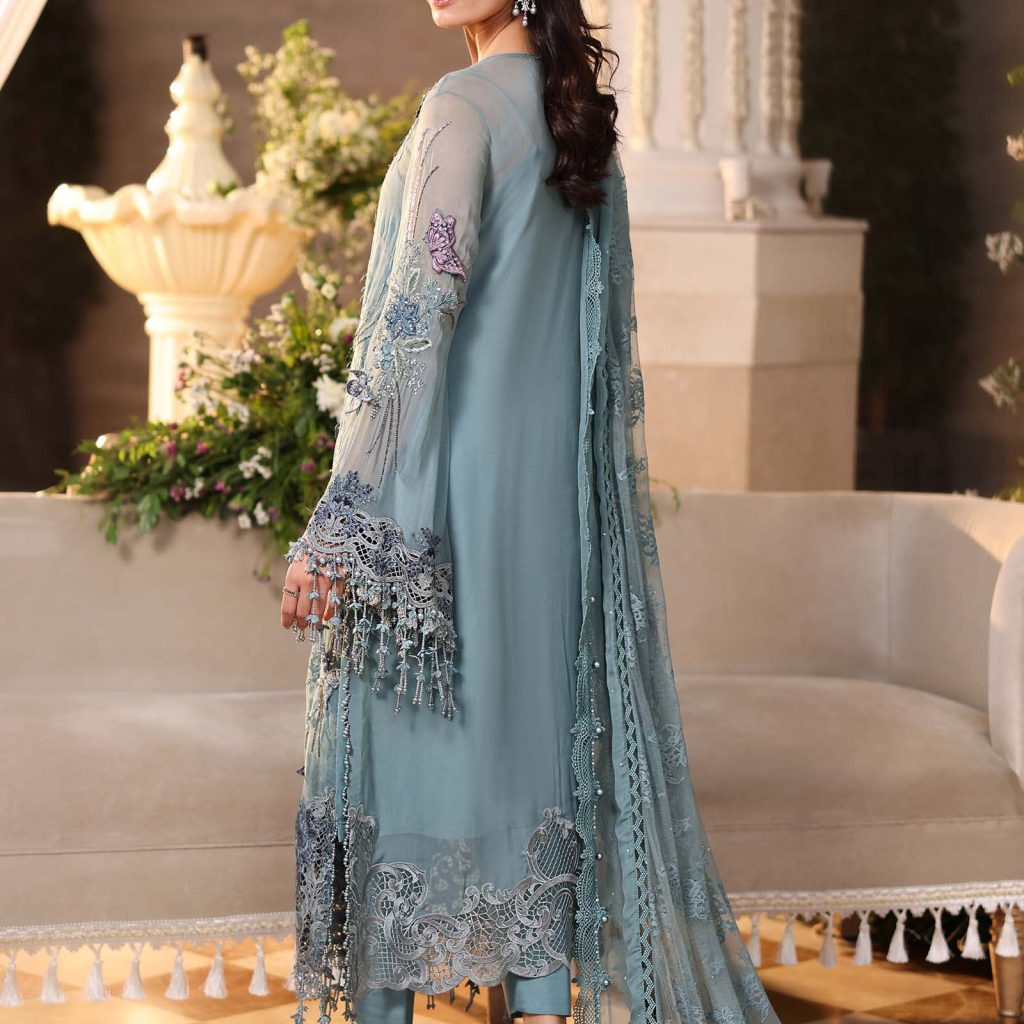 Back view of Maria B MPC-26-108 luxury chiffon suit