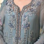 Neckline embroidery detail of Maria B MPC-26-108 suit
