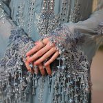 Sleeves detail of Maria B MPC-26-108 chiffon suit