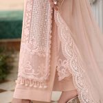 Back view of Maria B Peach Pink MPC26104 chiffon suit