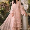 Front view of Maria B Peach Pink MPC26104 embroidered chiffon suit