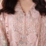 Neckline embroidery of Maria B Peach Pink MPC26104 suit