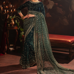 IV-46 Embroidered Velvet Formal Dress on display