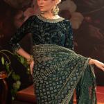 IV-46 Embroidered Velvet Formal Dress on display