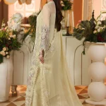 Back view of Maria B MPC-26-208 lime yellow chiffon suit