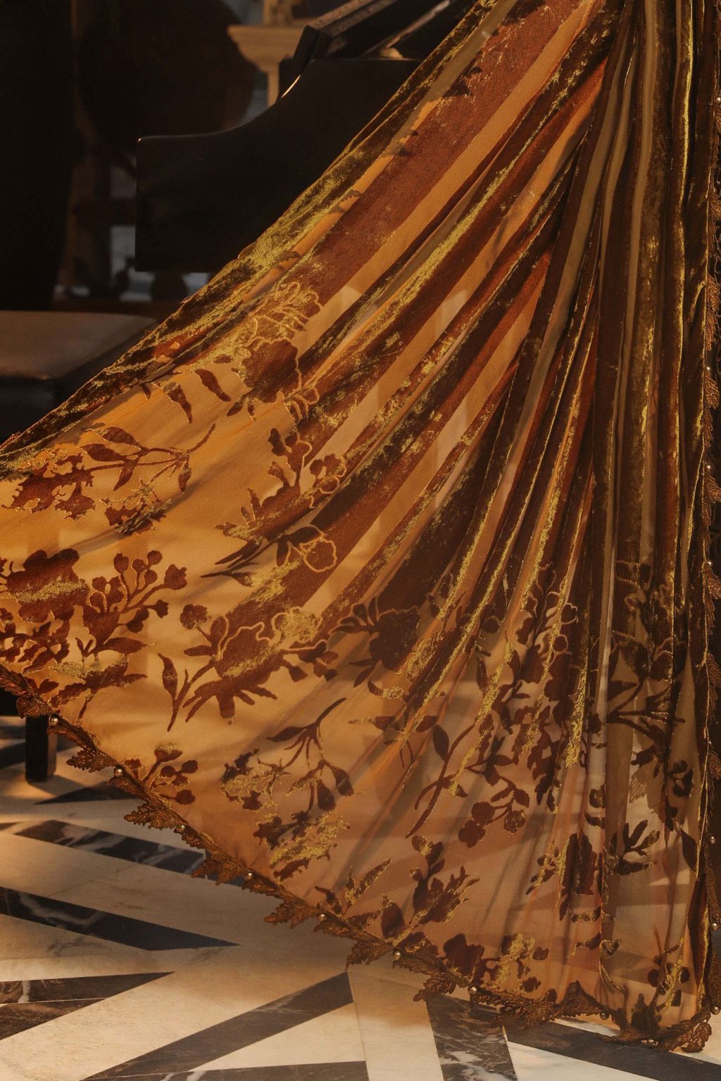 Maria B MPC-26-205 mustard chiffon suit with Palachi dupatta